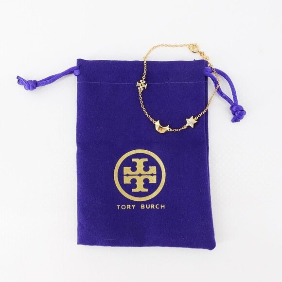 Tory Burch Star Moon Charm Logo Bracelet Gold OS - Picture 6 of 14